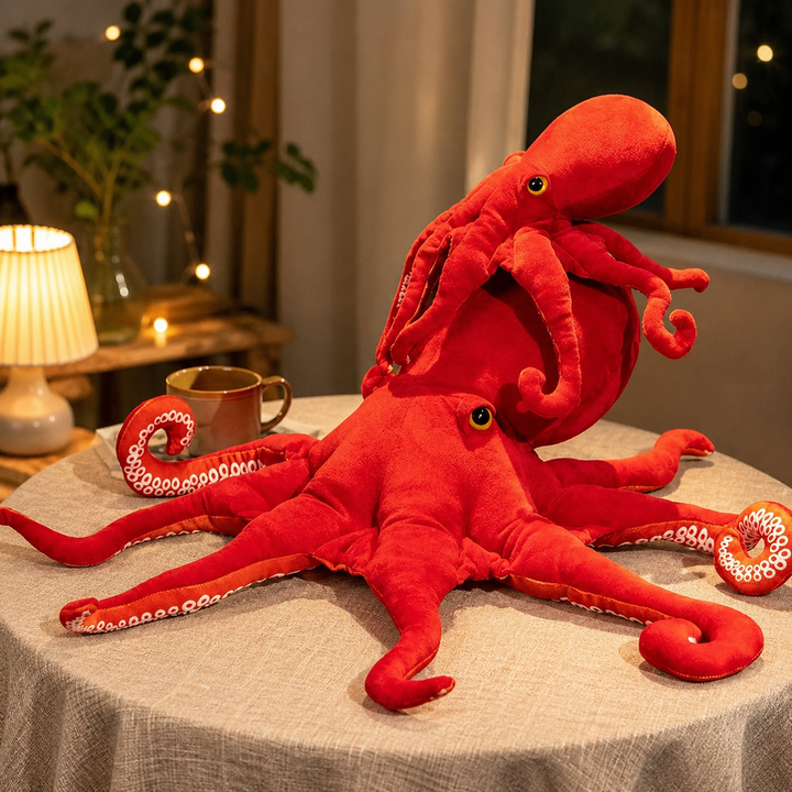 Lifelike Red Octopus Plush Toy Soft Sea Animal Kids Gift