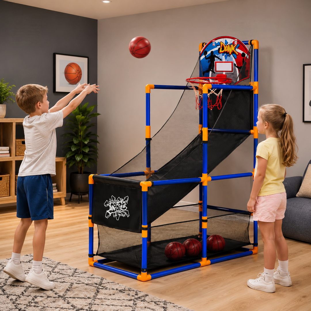 Kids Arcade Basketball Game Set 4 Balls Hoop Indoor Outdoor Birthday Gift