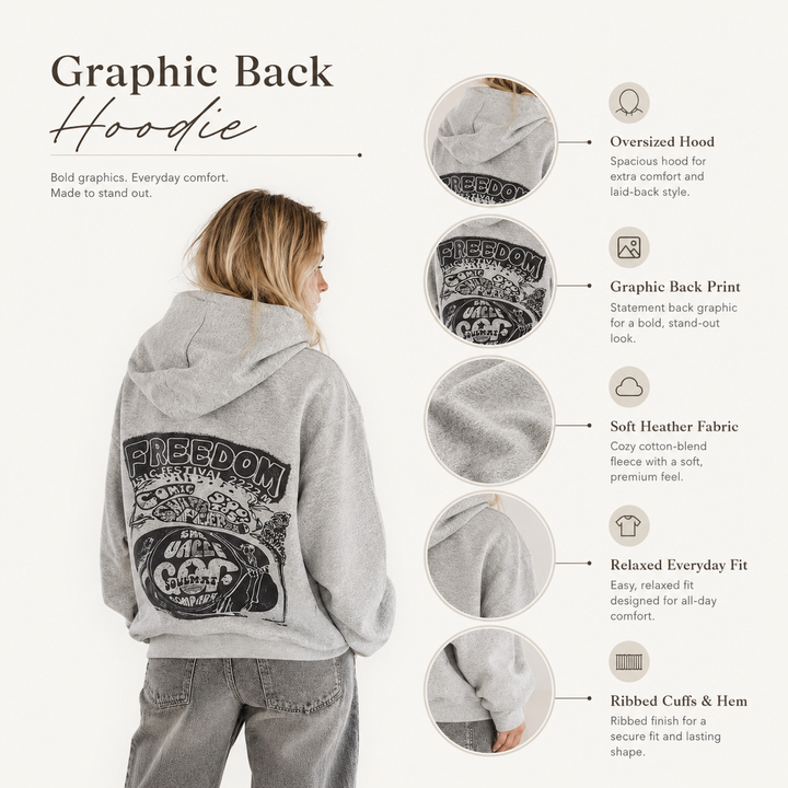 Vintage Festival Graphic Freedom Hoodie Unisex Sweatshirt