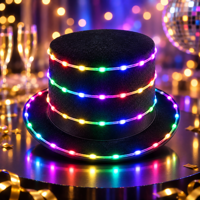 LED Colorful Flowing Water Luminous Top Hat