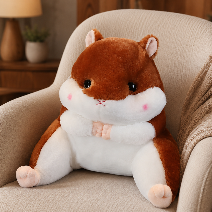 Cute Hamster Backrest Cushion Car Office Waist Support Pillow