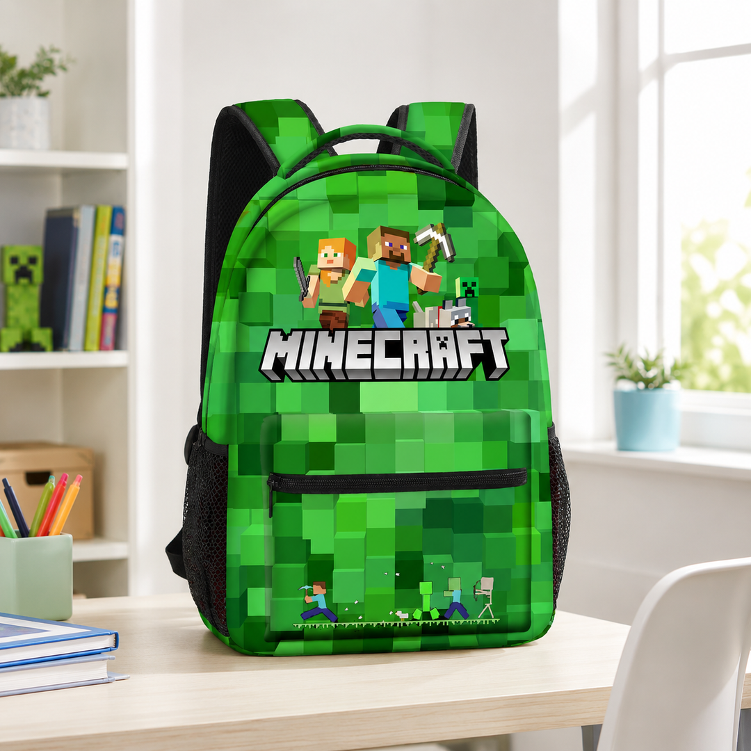 Boys Minecraft Mob Print School Backpack
