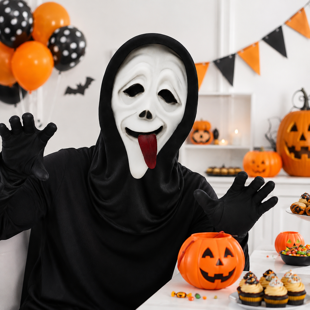 Ghostface Mask with Mesh Eyes - Scream Halloween Costume Mask