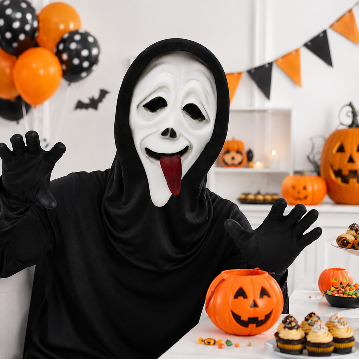 Ghostface Mask with Mesh Eyes - Scream Halloween Costume Mask