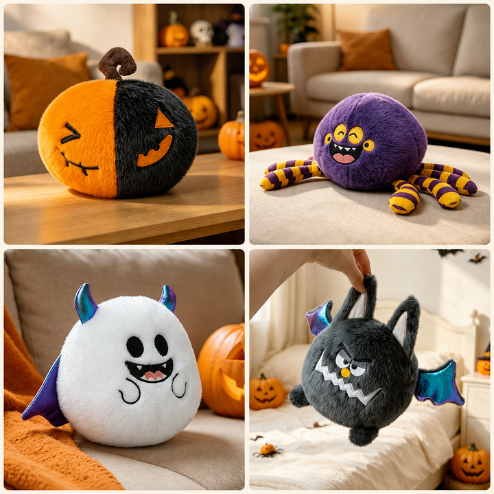 Halloween Plush Decoration Ornaments Pumpkin Ghost Bat Spider