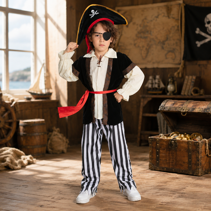 Kids Pirate Captain Costume with Hat Halloween Costume