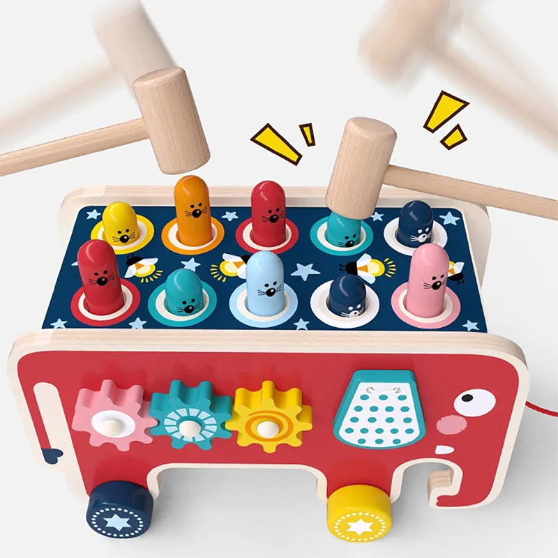 Montessori Wooden Elephant Motor Skills Toy