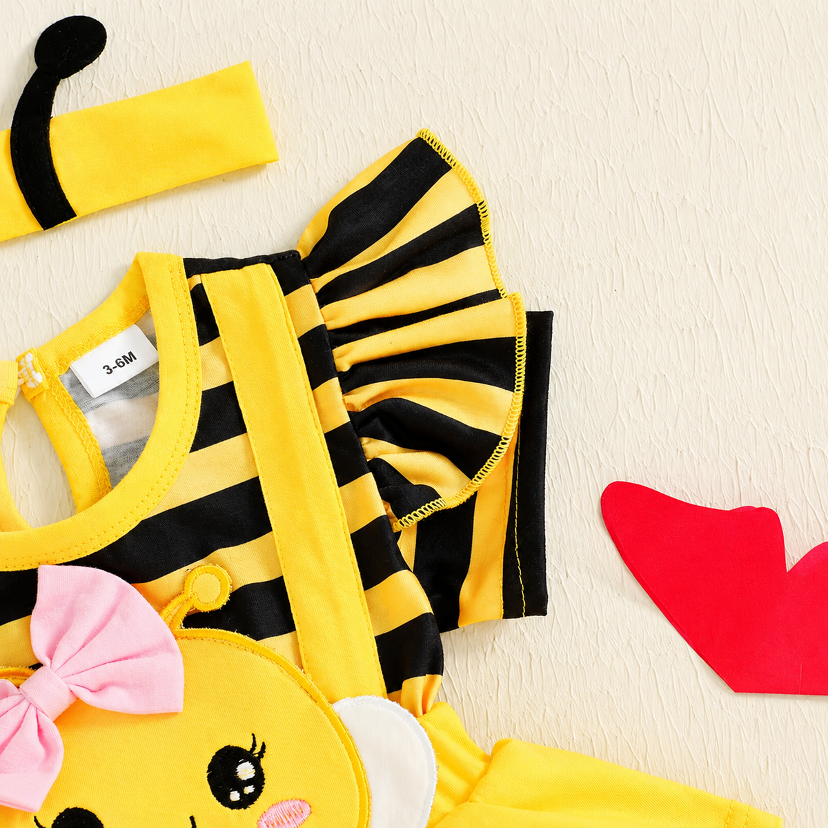 Baby Bee Costume Romper with Antenna Headband Photo Prop Outfit