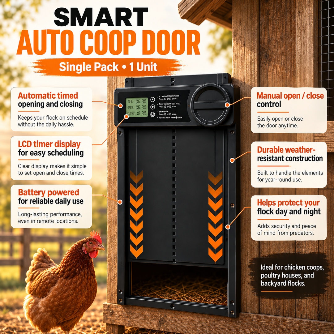Automatic Chicken Coop Door with Timer and Anti Pinch Sensor