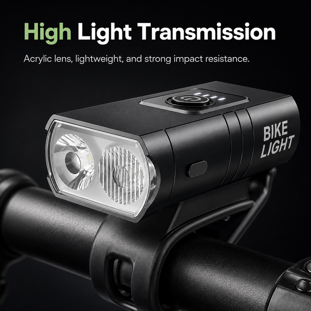 LED Bicycle Front and Rear Light USB Rechargeable 1000 and 500 Lumens