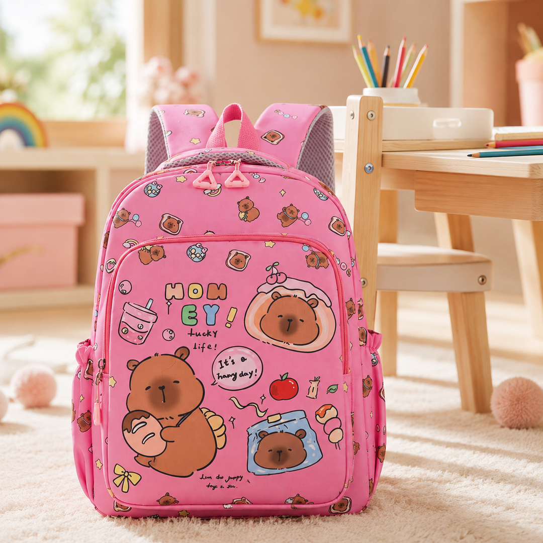 Kapibala Capybara Girls School Backpack for Primary Students