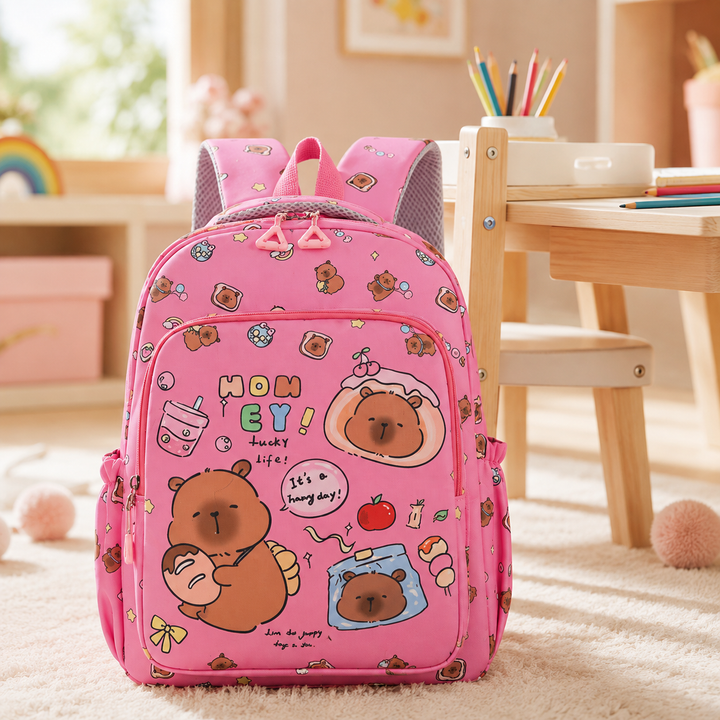 Kapibala Capybara Girls School Backpack for Primary Students