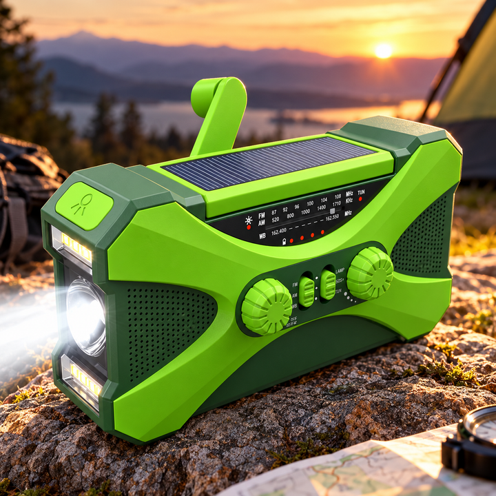 Wind Up Emergency Radio Heavy Duty 10000mAh NOAA Flood Light SOS