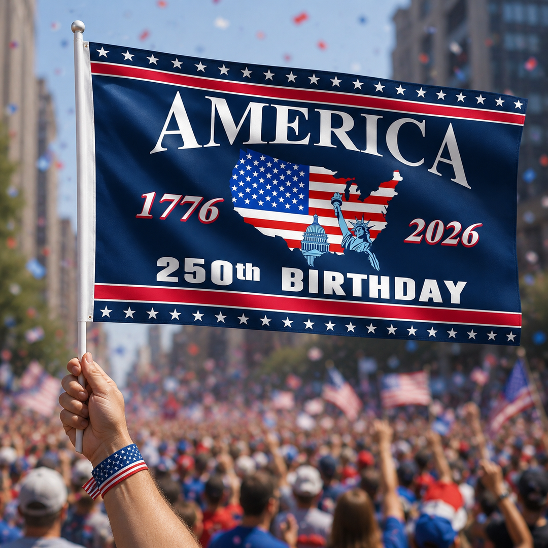 American Flag 250th Anniversary Banner Double Sided July 4th Independence Day Patriotic Flag