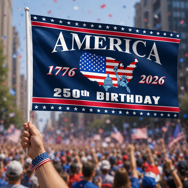American Flag 250th Anniversary Banner Double Sided July 4th Independence Day Patriotic Flag