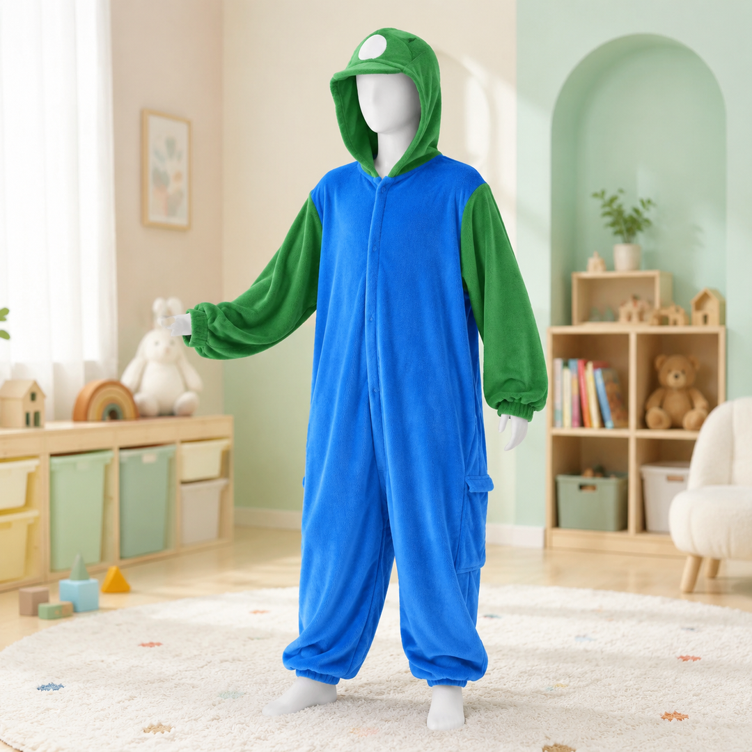 Mario and Luigi Kids Onesie Pajamas Cosplay Sleepwear