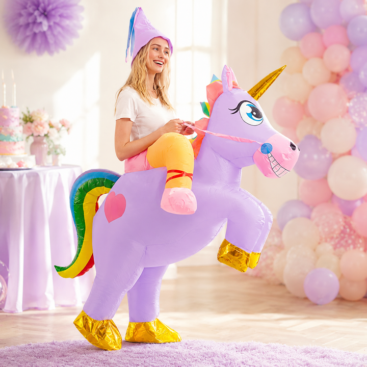 Inflatable Unicorn Ride-On Costume for Adult Halloween