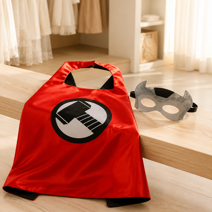 Thor Kids Muscle Costume with Cape and Helmet for Halloween