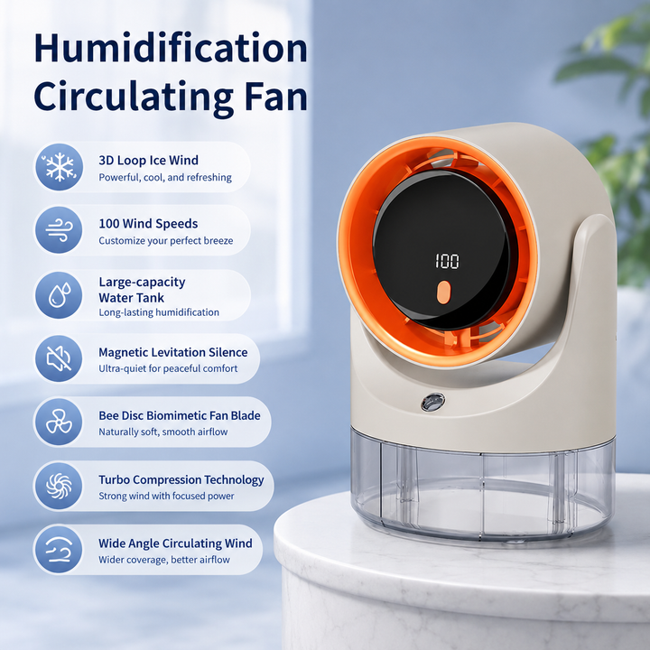 Portable Mist Fan Mini Electric Air Cooler Humidifier 360 Adjustable Digital