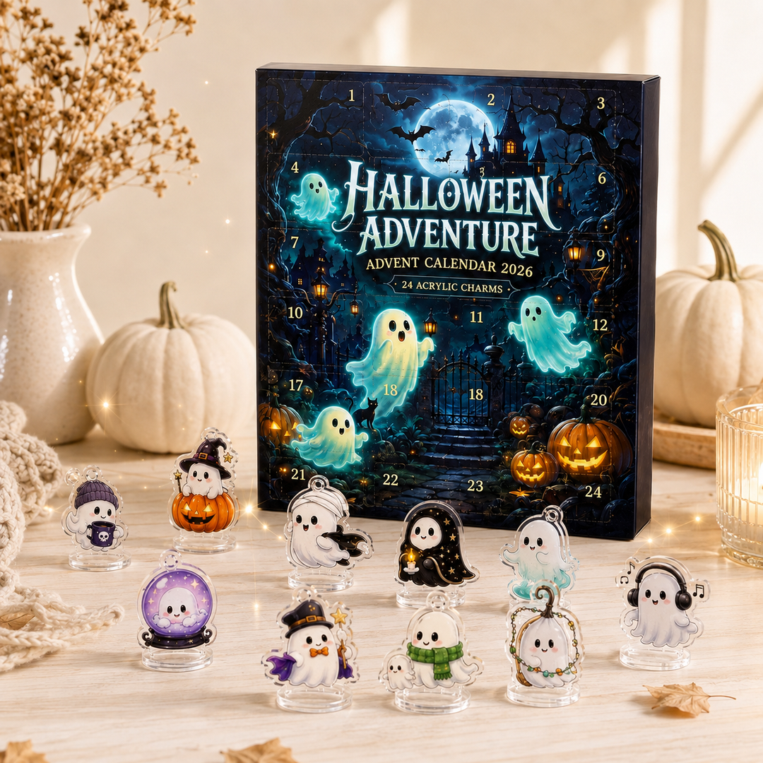 Halloween Ghost Advent Calendar with 24 Acrylic Charms
