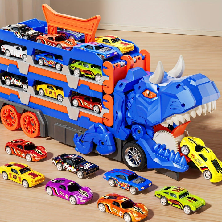 Dinosaur Race Track Toy Set with Cars and Catapult Track