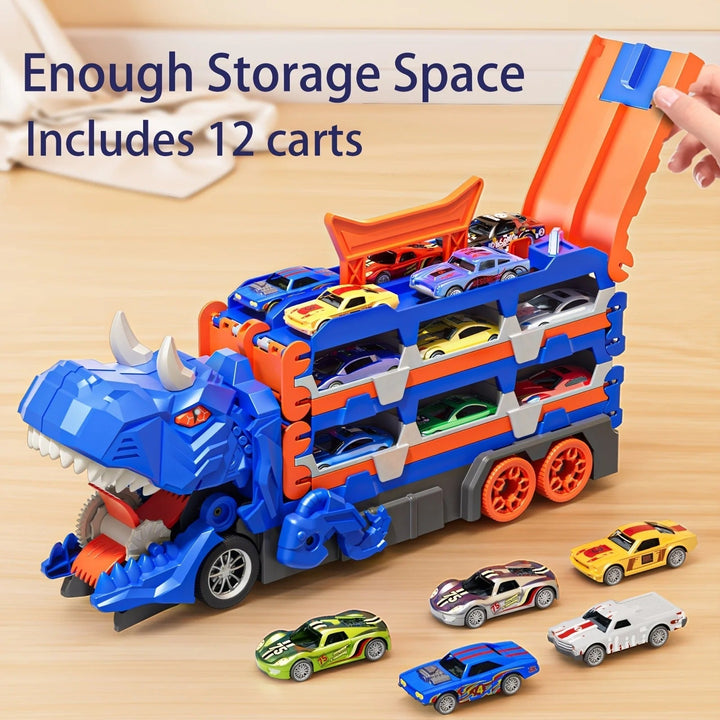 Dinosaur Race Track Toy Set with Cars and Catapult Track