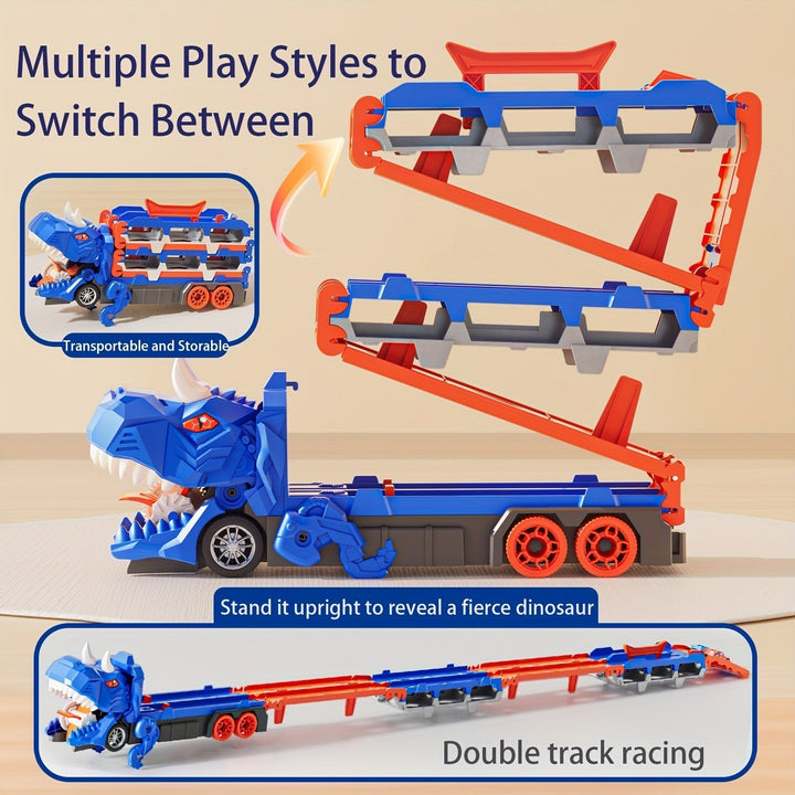 Dinosaur Race Track Toy Set with Cars and Catapult Track