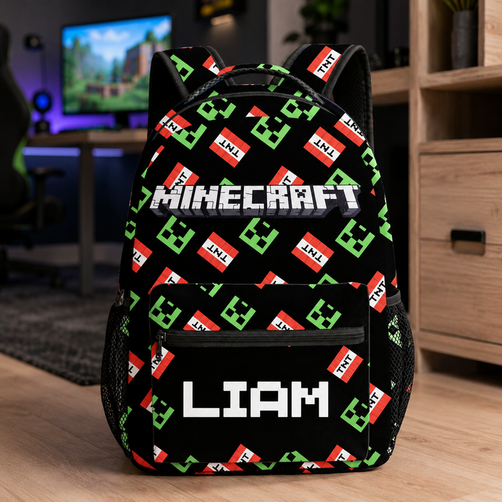 Boys Minecraft Double-Sided Print School Backpack, 20L