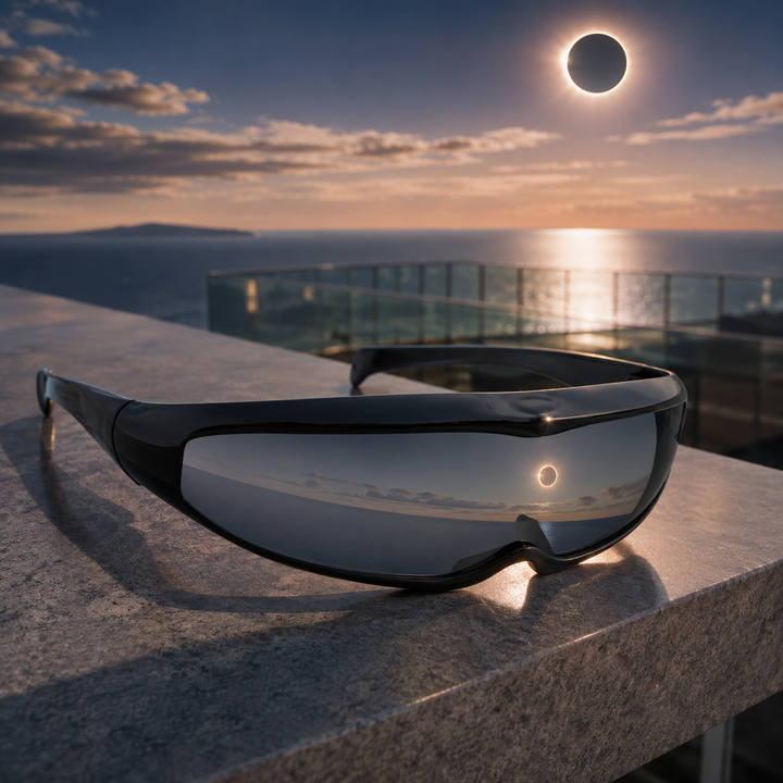 Solar Eclipse Glasses with Case Protective Sport Eyewear for Safe Eclipse Watching