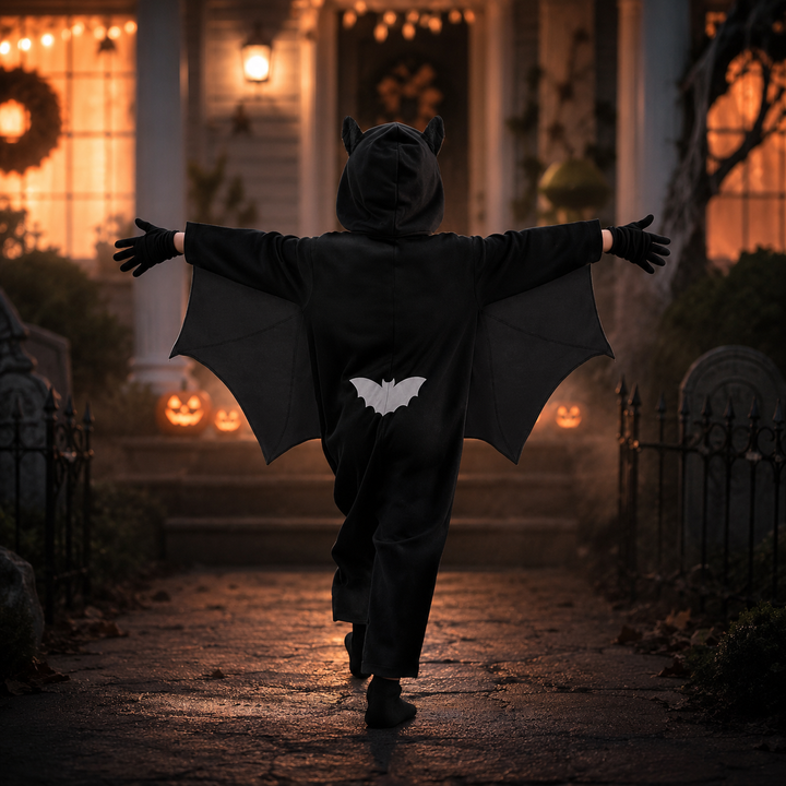 Kids Bat Wing Costume Glow Face Halloween Costume
