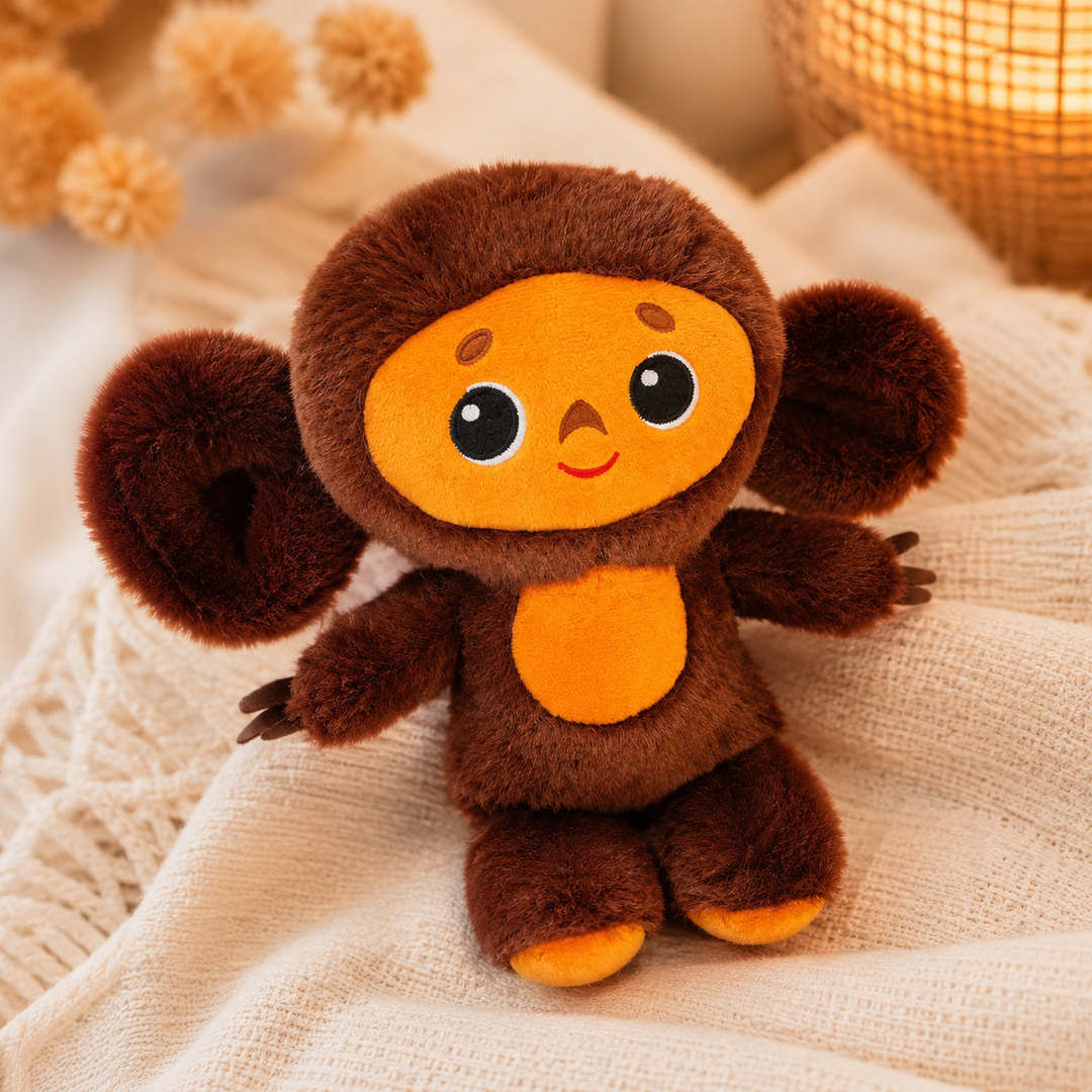 Adorable Big-Eared Brown Cartoon Plush Soft Stuffed Kids Gift