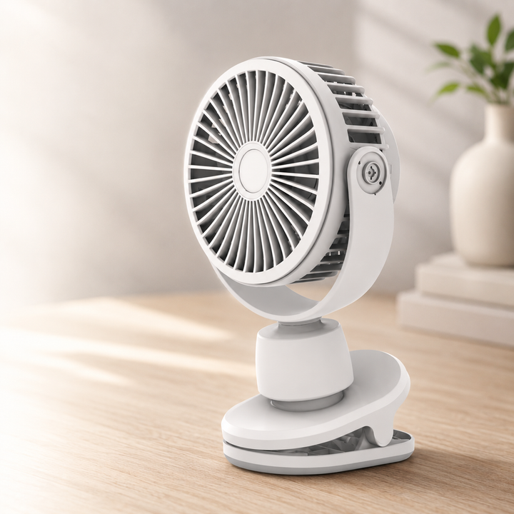 Clip On Fan 10000mAh Rechargeable Portable Desk Fan 4 Speeds Quiet
