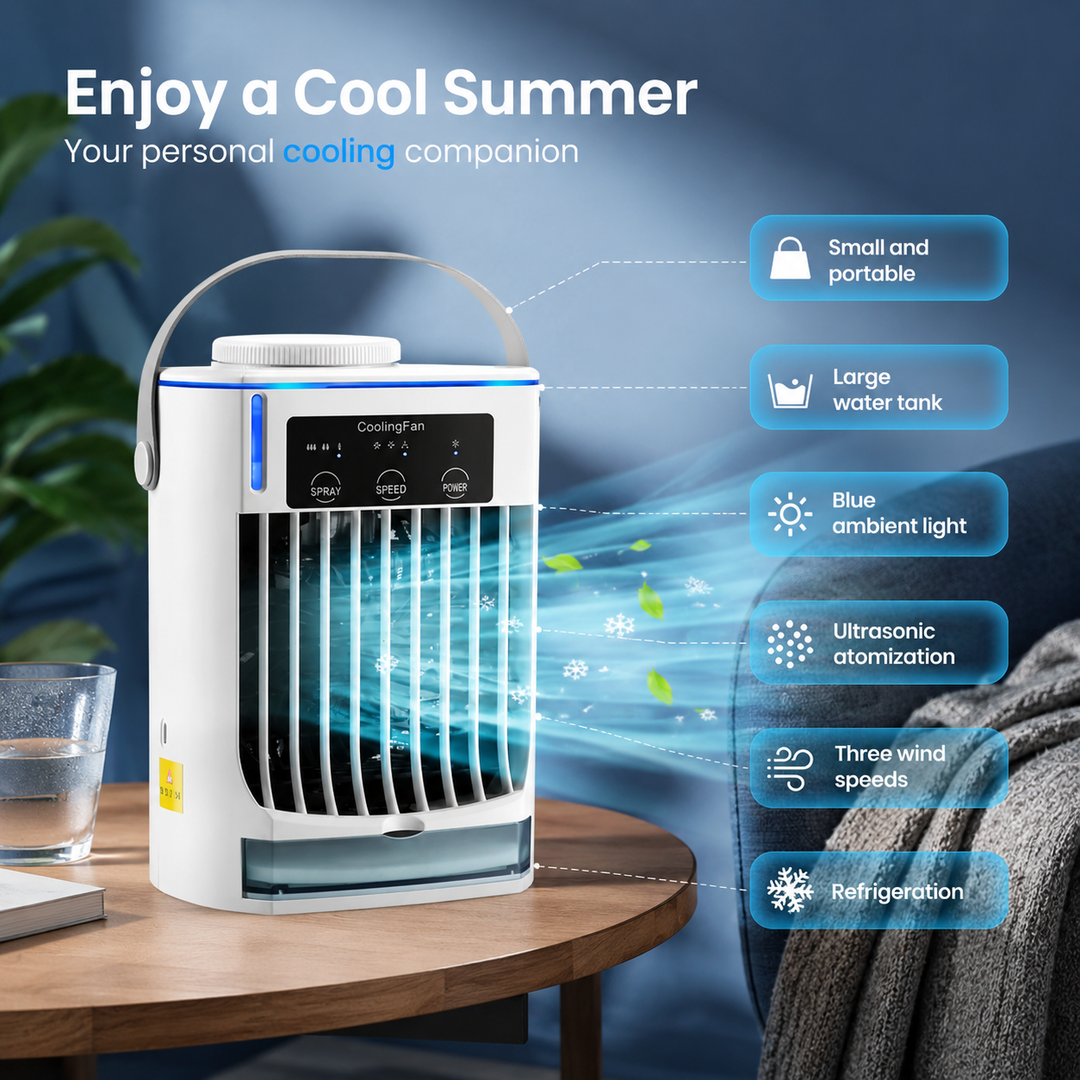 Mini Portable Air Conditioner Fan USB Evaporative Air Cooler for Car Room