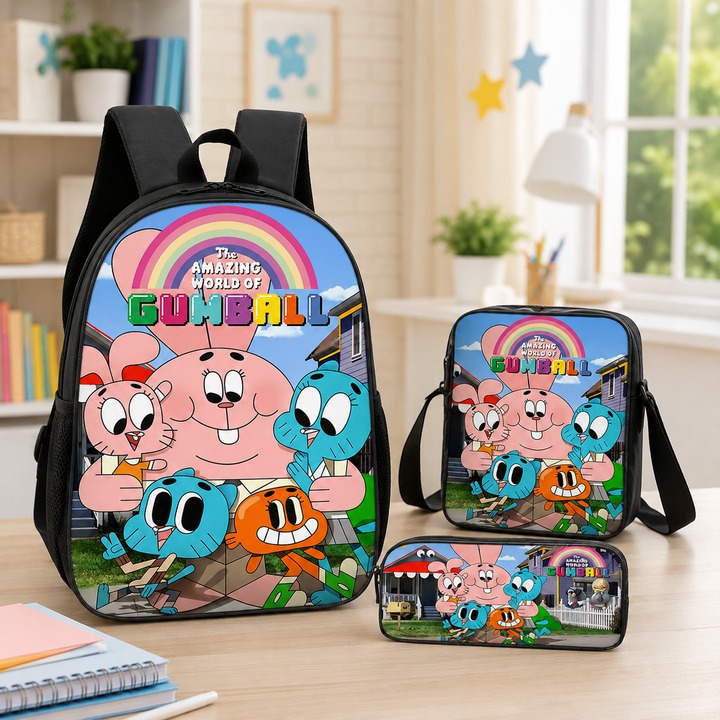 Boys Amazing World of Gumball School Backpack Set
