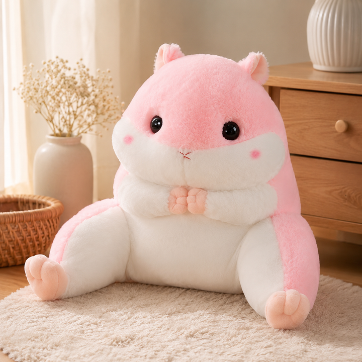 Cute Hamster Backrest Cushion Car Office Waist Support Pillow