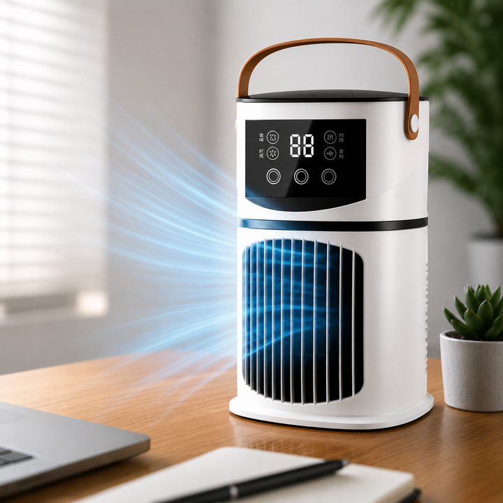 Portable Air Conditioner Desk Fan Spray Humidifier Timer Quiet Air Cooling