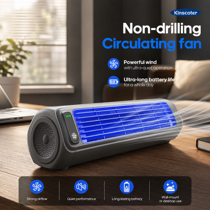 Portable Tower Fan 2000mAh Rechargeable Quiet Desktop Cooling Fan 3 Speed
