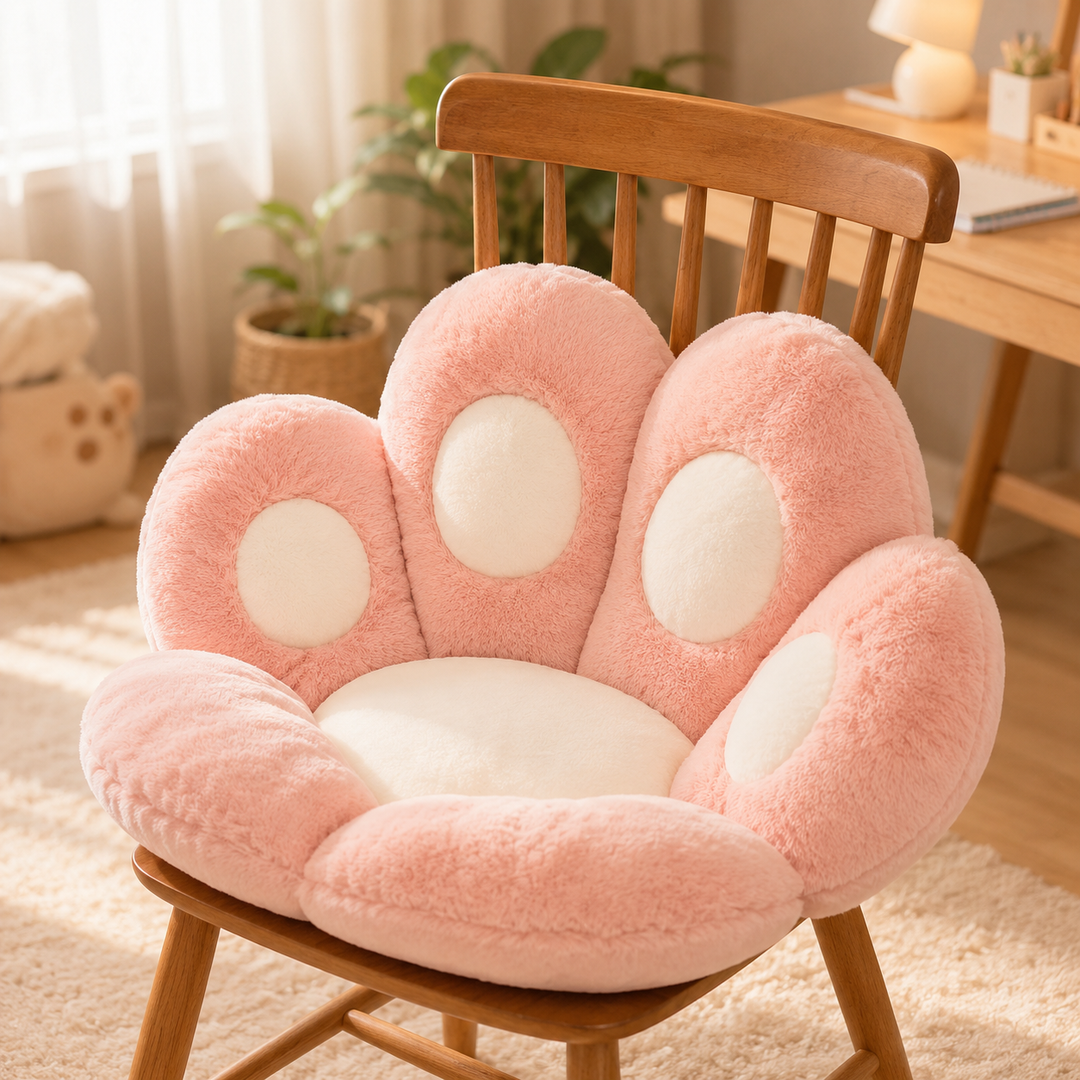 Kawaii Cat Paw Floor Cushion Soft Plush Butt Pad Home Decor