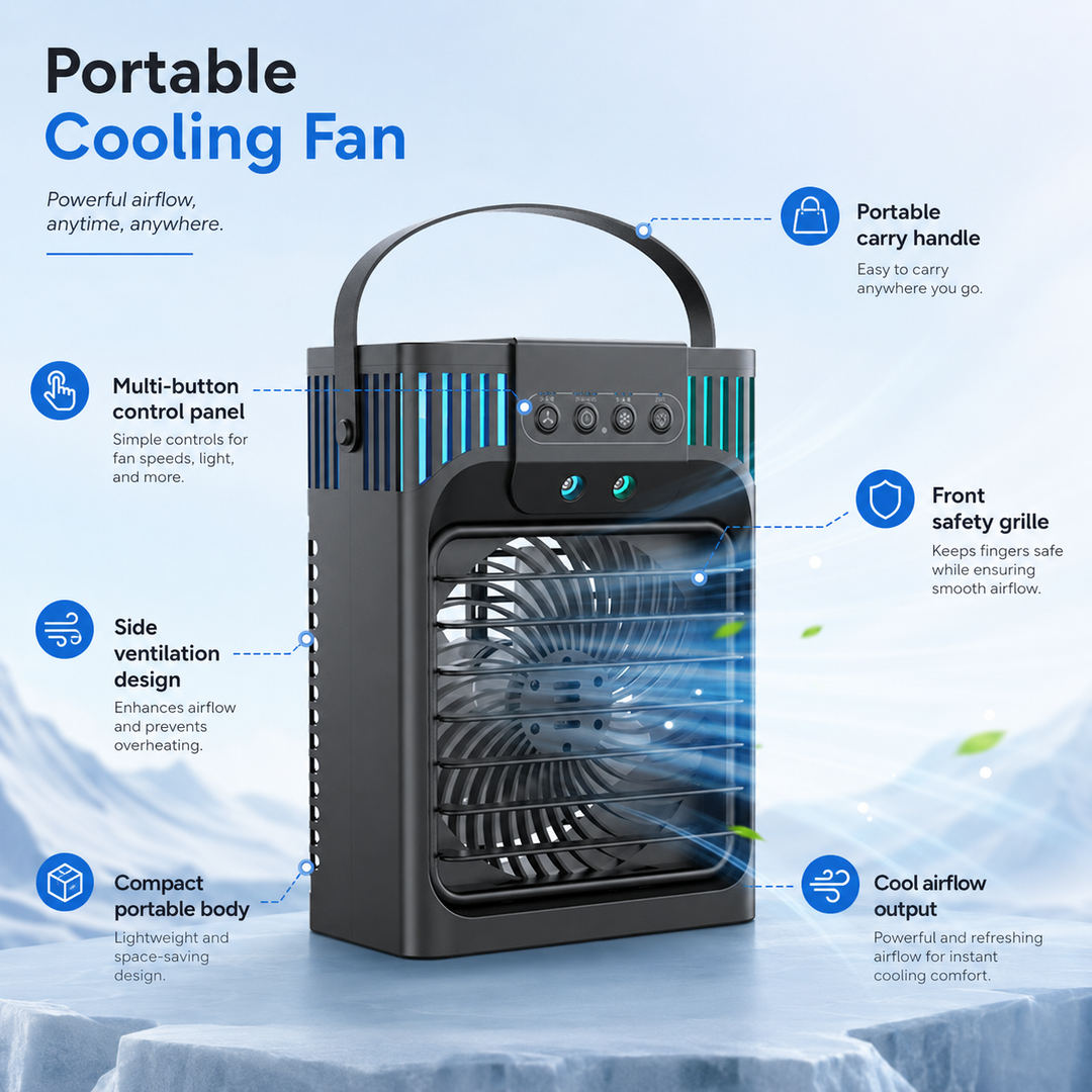 USB Desktop Mist Spray Fan Portable Personal Cooler Water Tank Silent Office