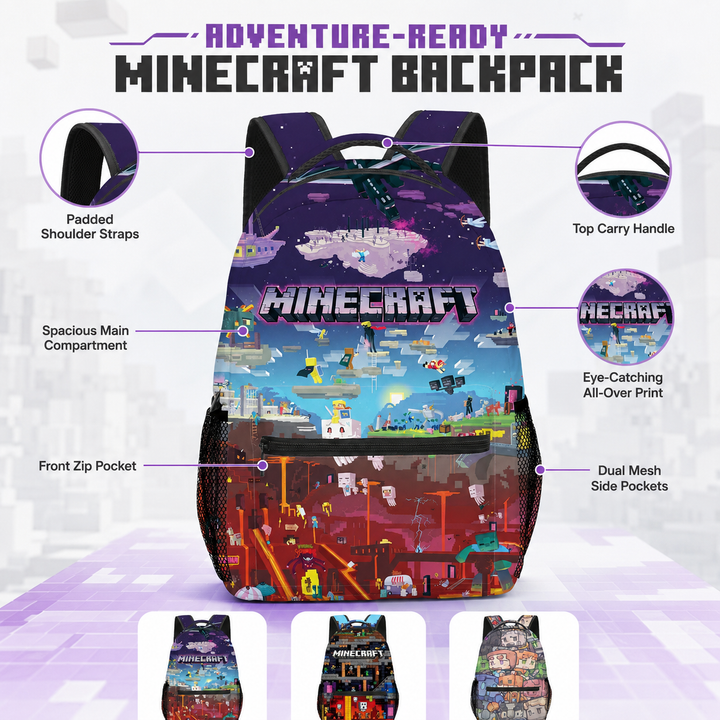 Minecraft Backpack Video Game Rucksack
