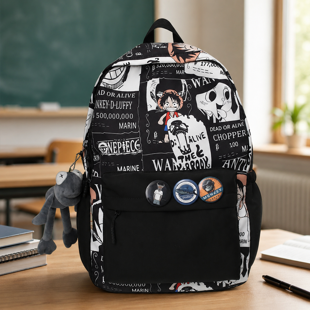 One Piece Boys Large Capacity Anime School Backpack