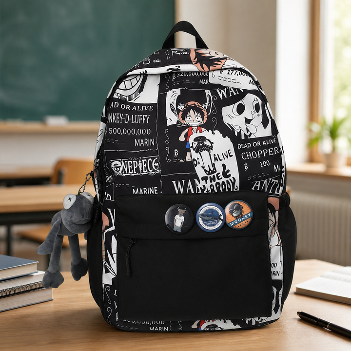 One Piece Boys Large Capacity Anime School Backpack