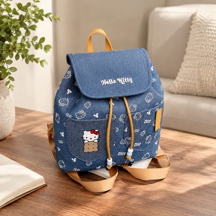 Hello Kitty Girls School Backpack, Denim