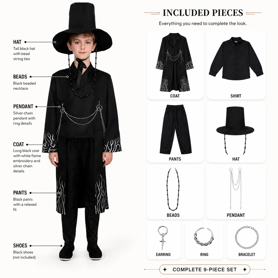 Jinu Demon Hunter Hanbok Cosplay Costume for Kids and Adult