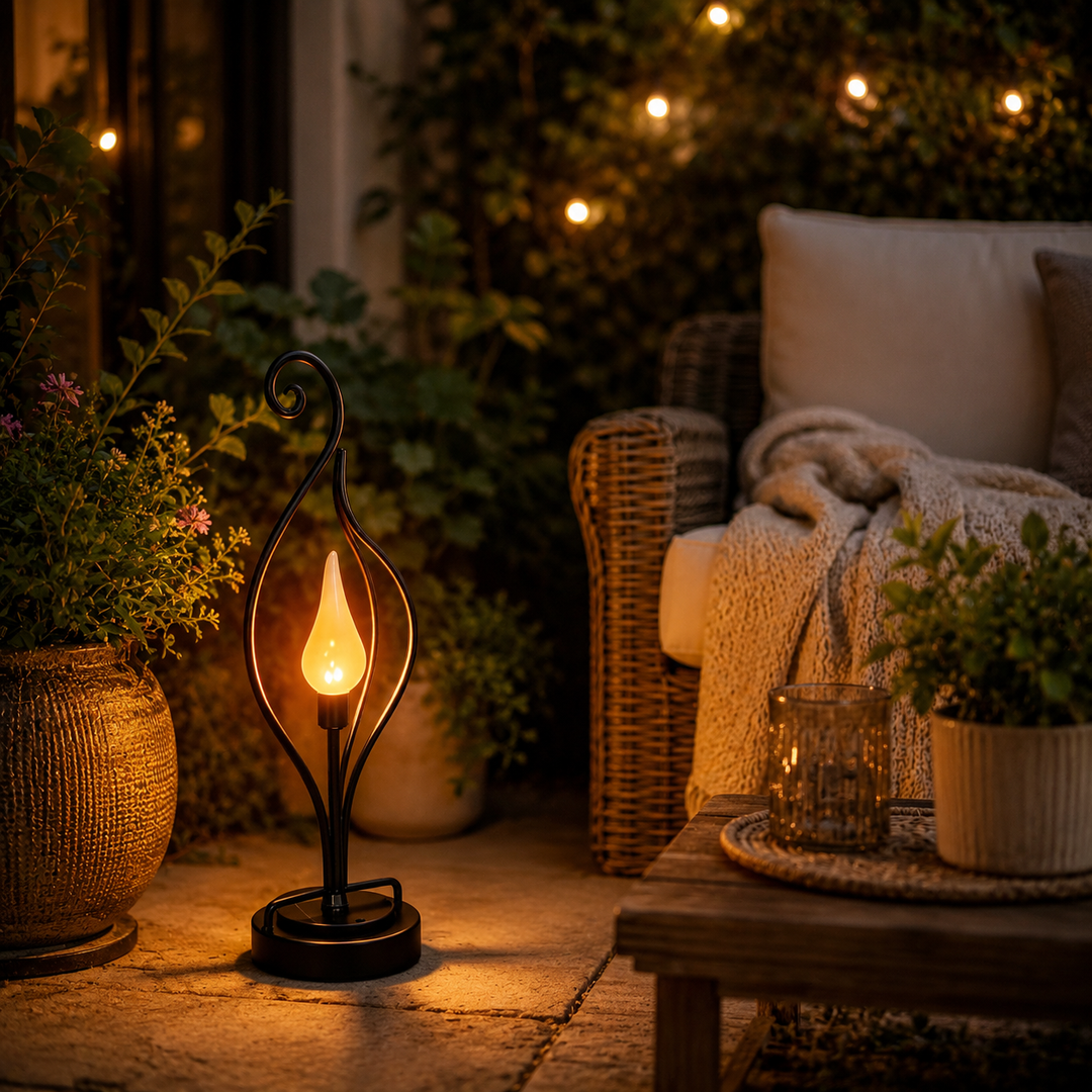 Solar Flame Outdoor Light Garden Lawn Sensor Metal Lamp Courtyard Landscape Atmosphere