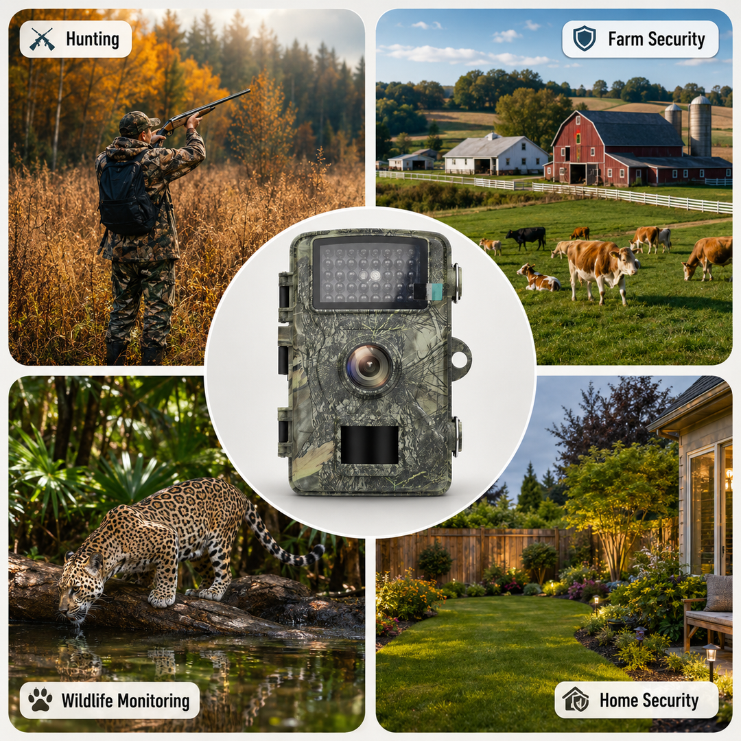 Hunting Trail Camera 4 Pack 24MP 1440P Night Vision Waterproof Wildlife Game Cam