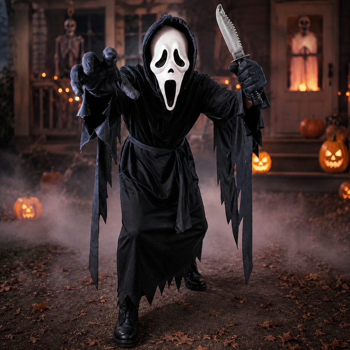 Ghostface Costume Robe with Mask and Dagger - Scream Halloween Costume