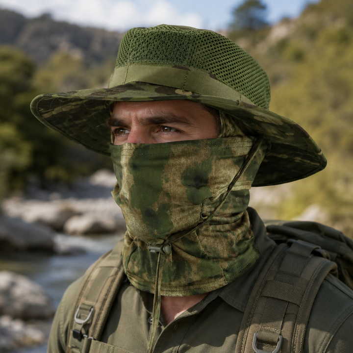 Mesh Fishing Boonie Hat Ice Silk Camouflage Round Brim Outdoor