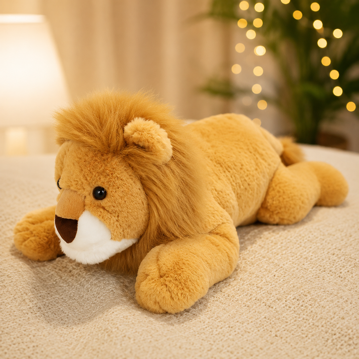 Lifelike Plush Lion Toy Soft Wild Animal Stuffed Kids Gift