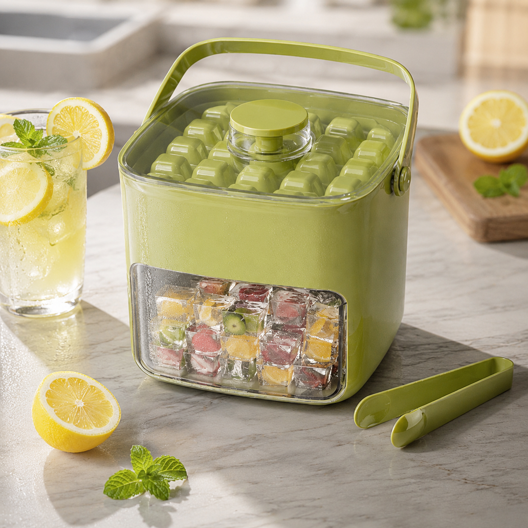 Press Type Ice Cube Mold Household Food Grade Ice Maker Tray Large Storage